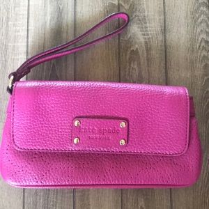 Kate Spade pink leather wristlet